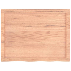 vidaXL Tabletop Light Brown 80x60x(2-6) cm Solid Oak Wood Treated