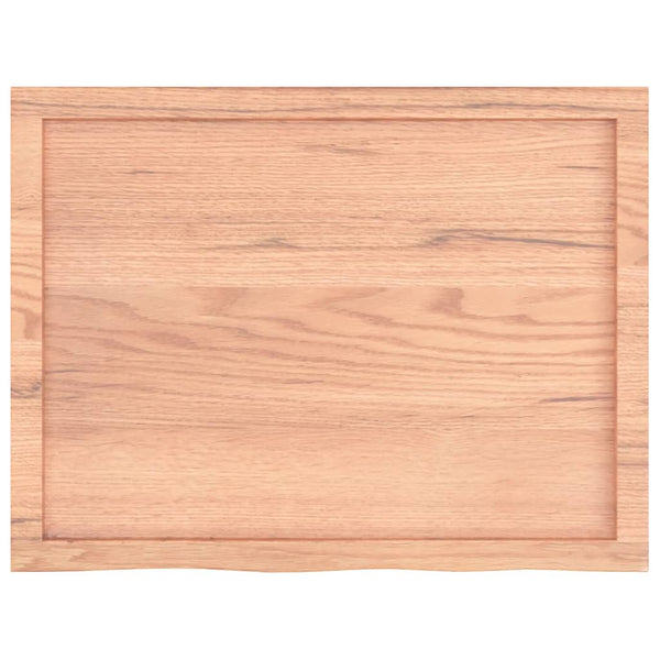 vidaXL Tabletop Light Brown 80x60x(2-6) cm Solid Oak Wood Treated