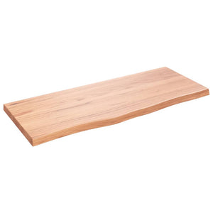 vidaXL Tabletop Light Brown 100x40x(2-4)cm Solid Oak Treated