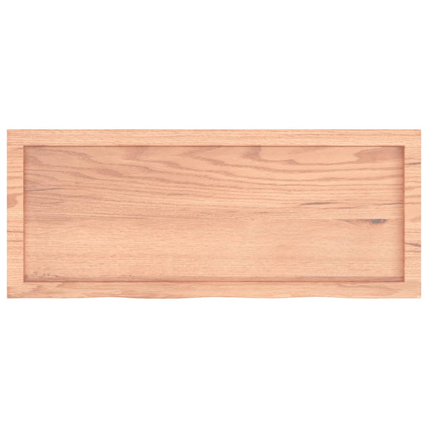 vidaXL Tabletop Light Brown 100x40x(2-4)cm Solid Oak Treated