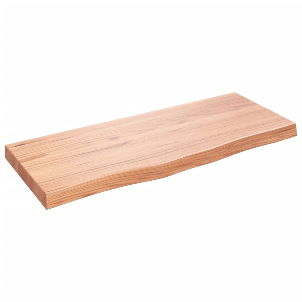 vidaXL Tabletop Light Brown 100x40x(2-6) cm Solid Oak Treated