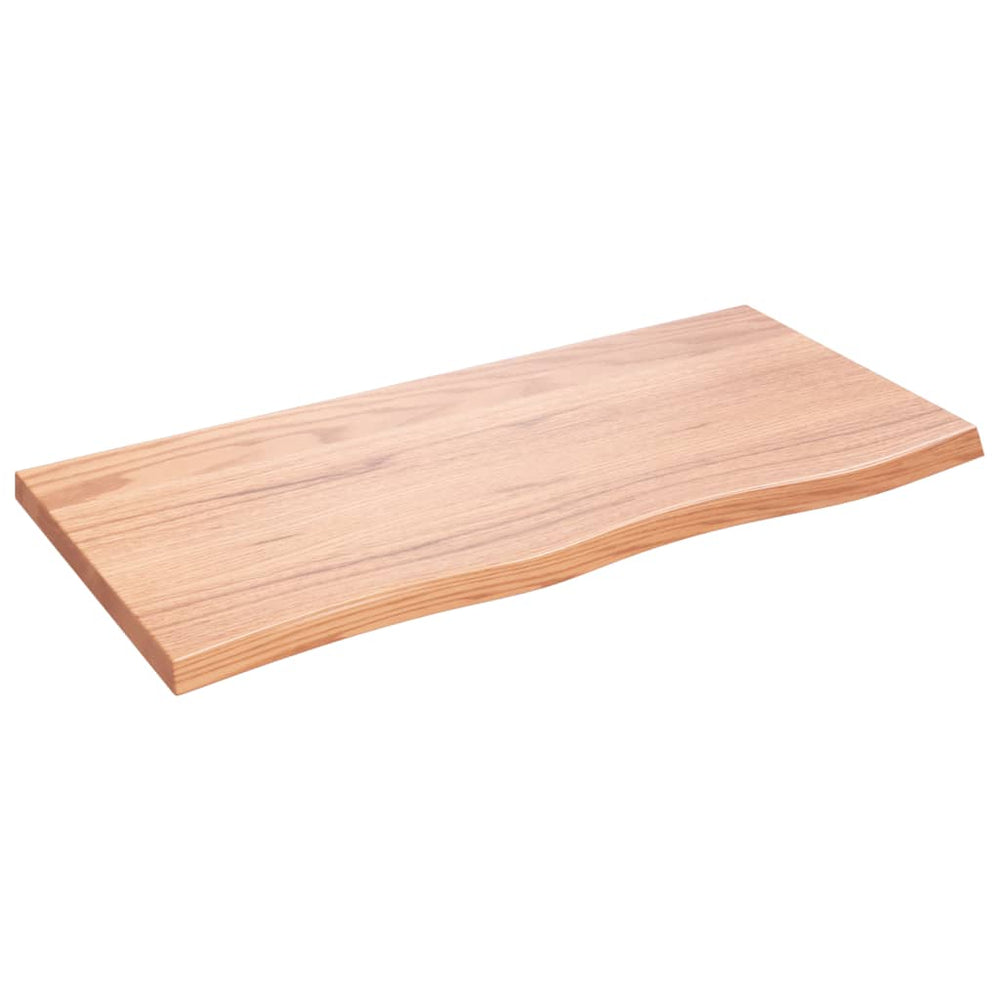 vidaXL Tabletop Light Brown 100x50x(2-4) cm Solid Oak Treated