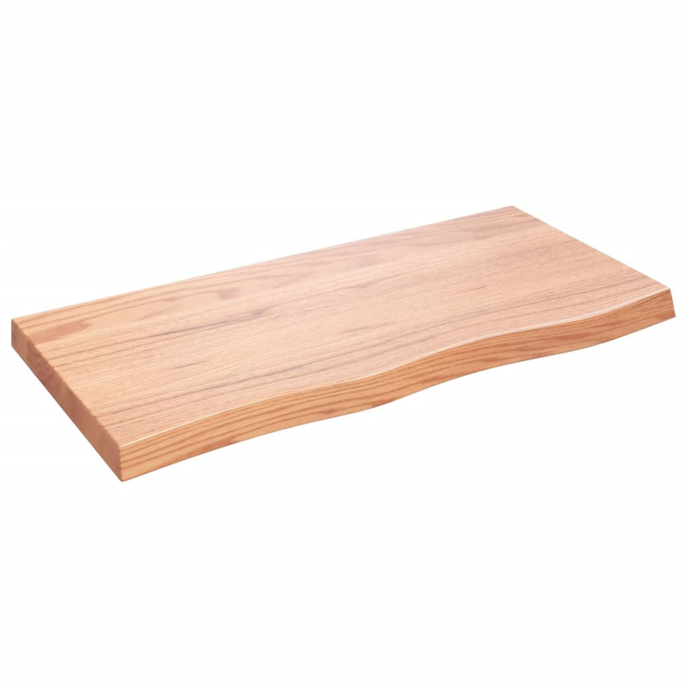 vidaXL Tabletop Light Brown 100x50x(2-6)cm Solid Oak Wood Treated