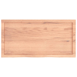 vidaXL Tabletop Light Brown 100x50x(2-6)cm Solid Oak Wood Treated