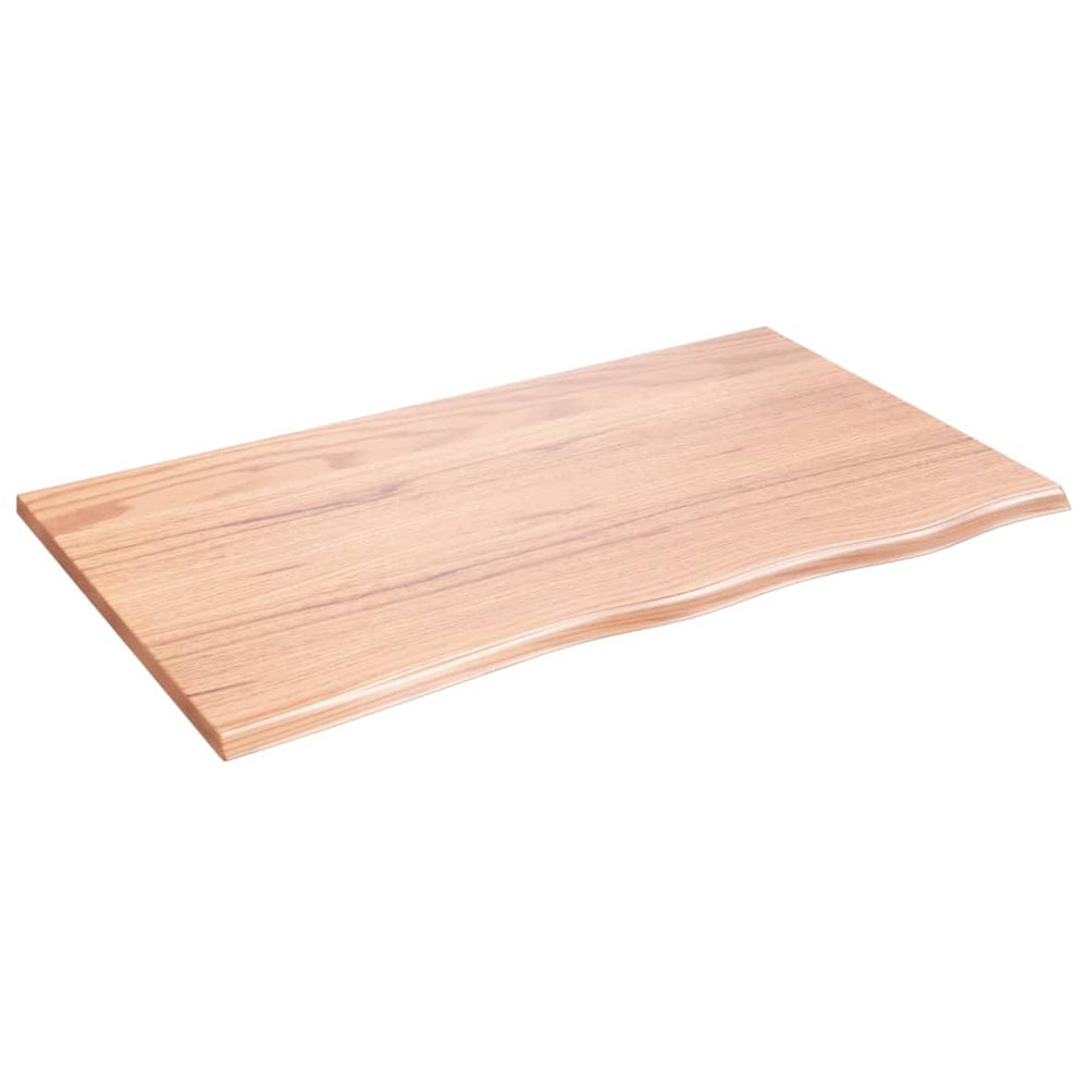 vidaXL Table Top Light Brown 100x60x2 cm Solid Oak Wood Treated