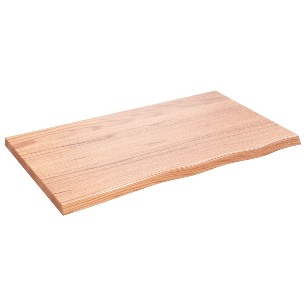vidaXL Tabletop Light Brown 100x60x(2-4)cm Solid Oak Wood Treated