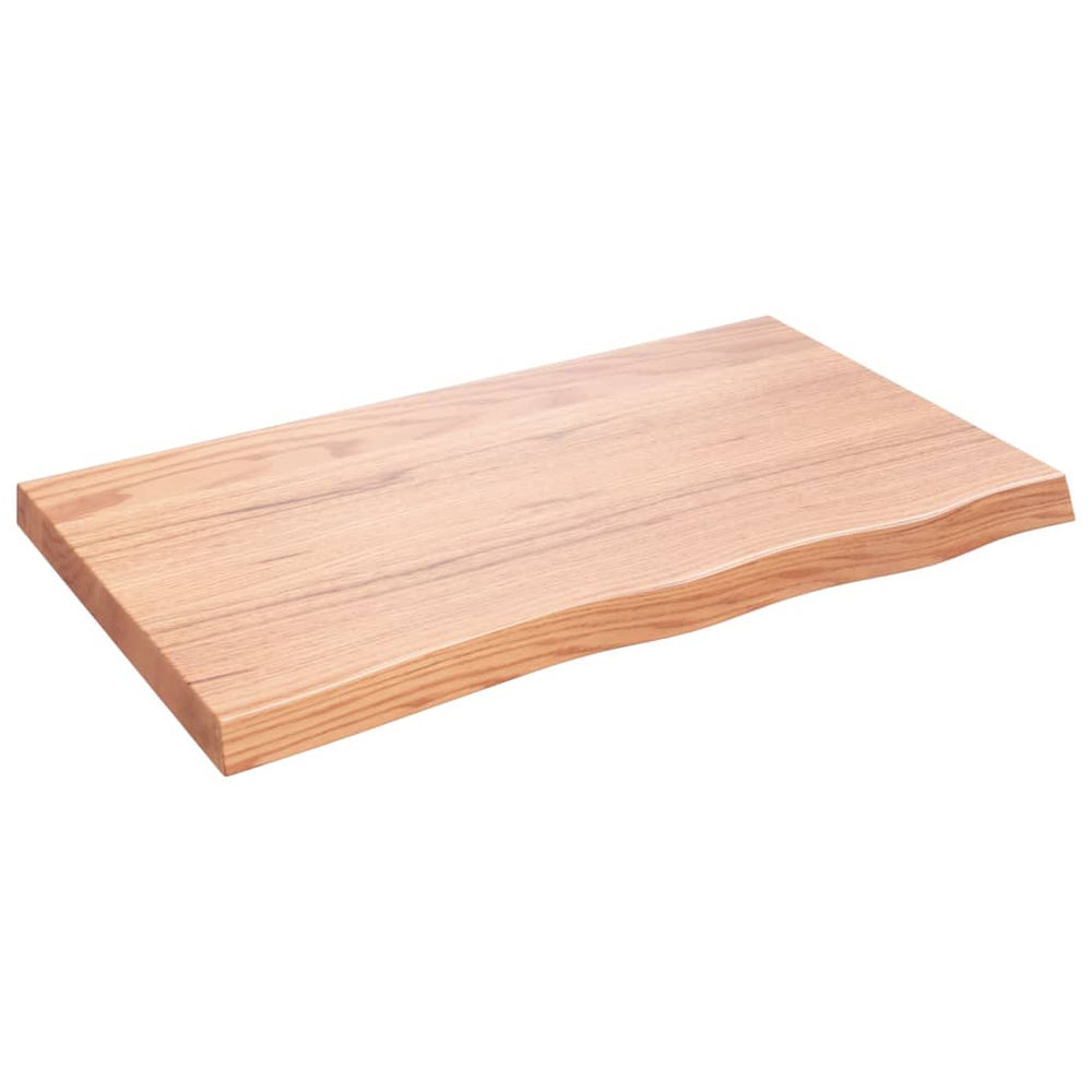 vidaXL Tabletop Light Brown 100x60x(2-6)cm Solid Oak Wood Treated