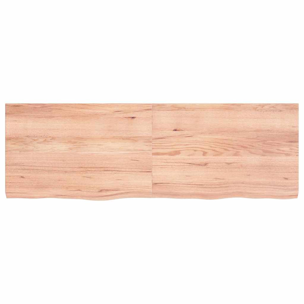 vidaXL Tabletop Light Brown 120x40x(2-4) cm Solid Oak Wood Treated