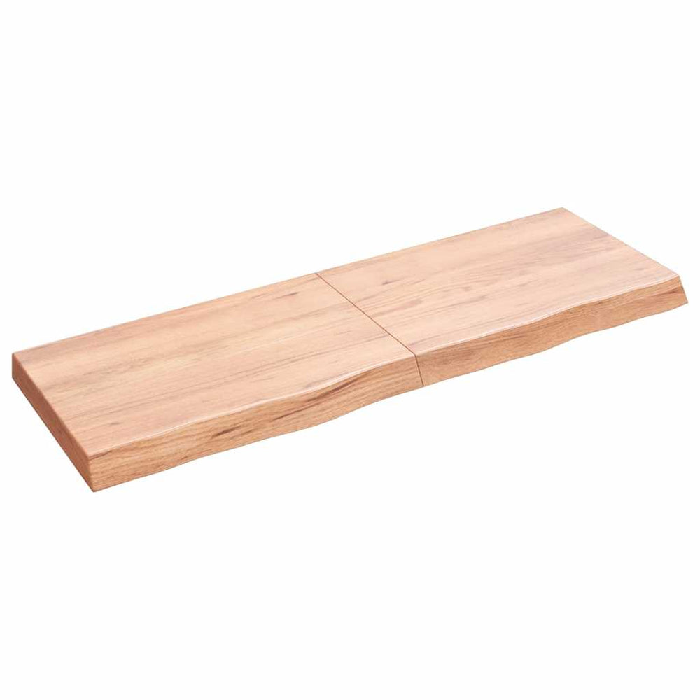 vidaXL Tabletop Light Brown 120x40x(2-6)cm Solid Oak Treated