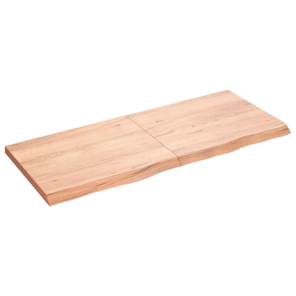 vidaXL Tabletop Light Brown 120x50x(2-4)cm Solid Oak Wood Treated