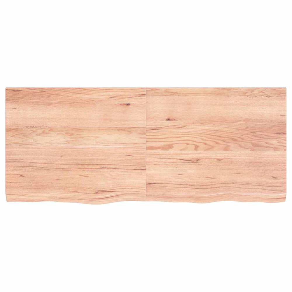 vidaXL Tabletop Light Brown 120x50x(2-4)cm Solid Oak Wood Treated