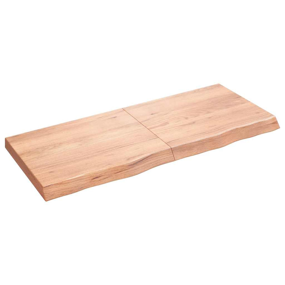 vidaXL Tabletop Light Brown 120x50x(2-6) cm Solid Oak Treated