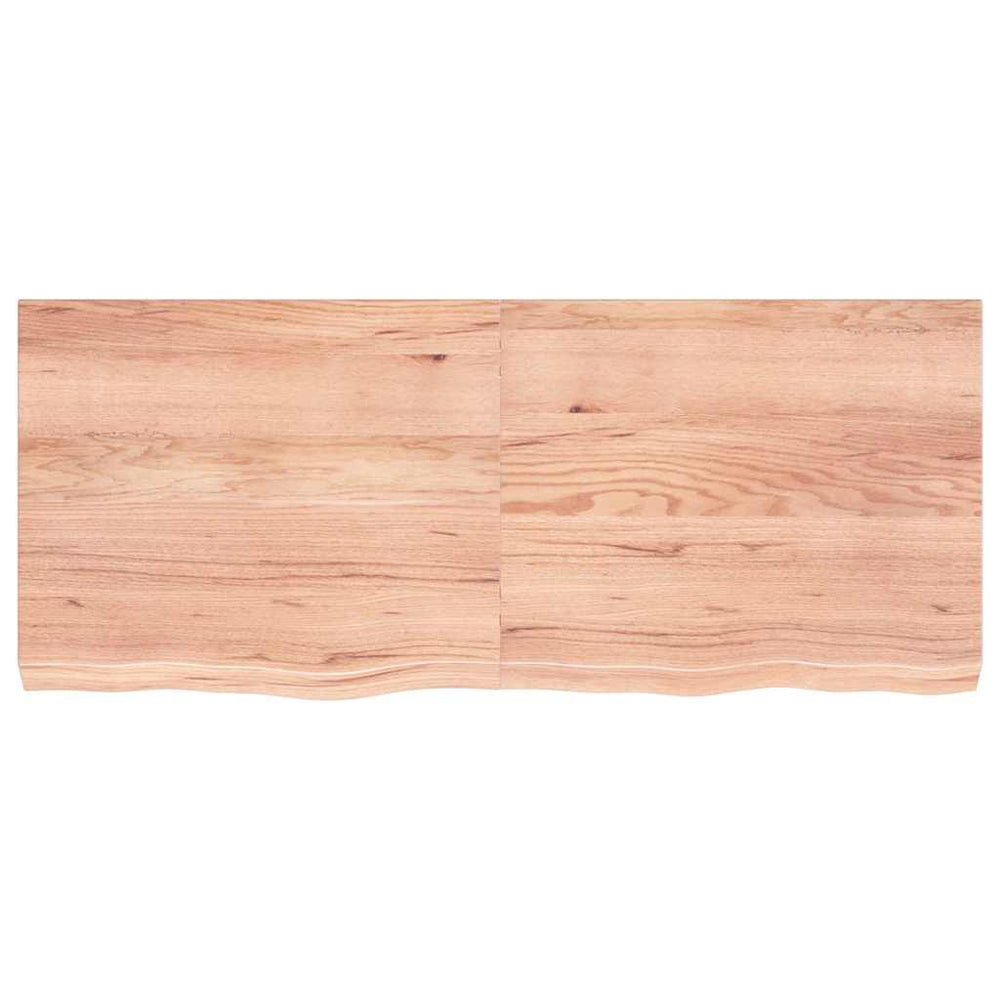 vidaXL Tabletop Light Brown 120x50x(2-6) cm Solid Oak Treated