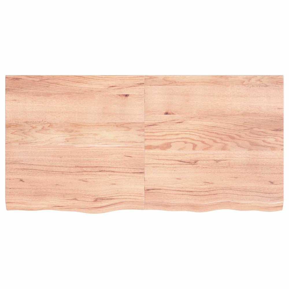 vidaXL Tabletop Light Brown 120x60x(2-4)cm Solid Oak Wood Treated