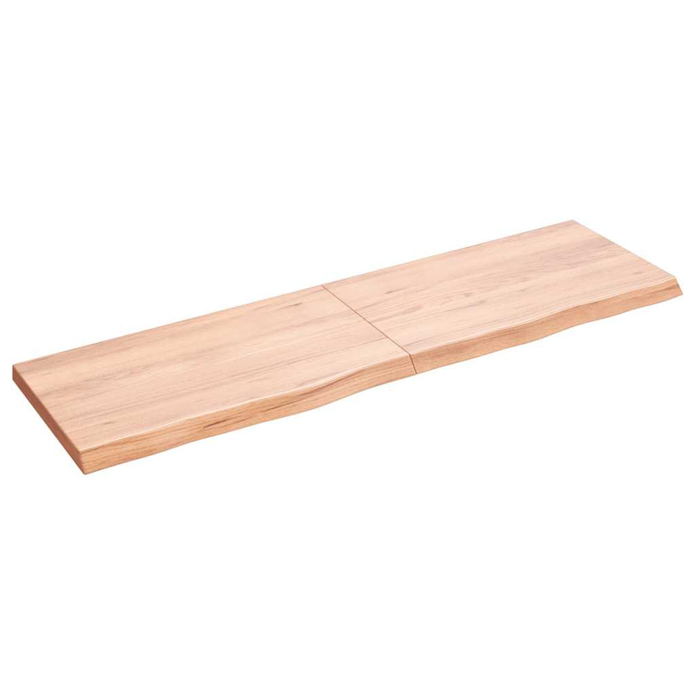 vidaXL Tabletop Light Brown 140x40x(2-4)cm Solid Oak Treated