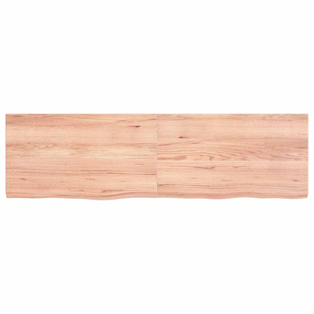 vidaXL Tabletop Light Brown 140x40x(2-4)cm Solid Oak Treated