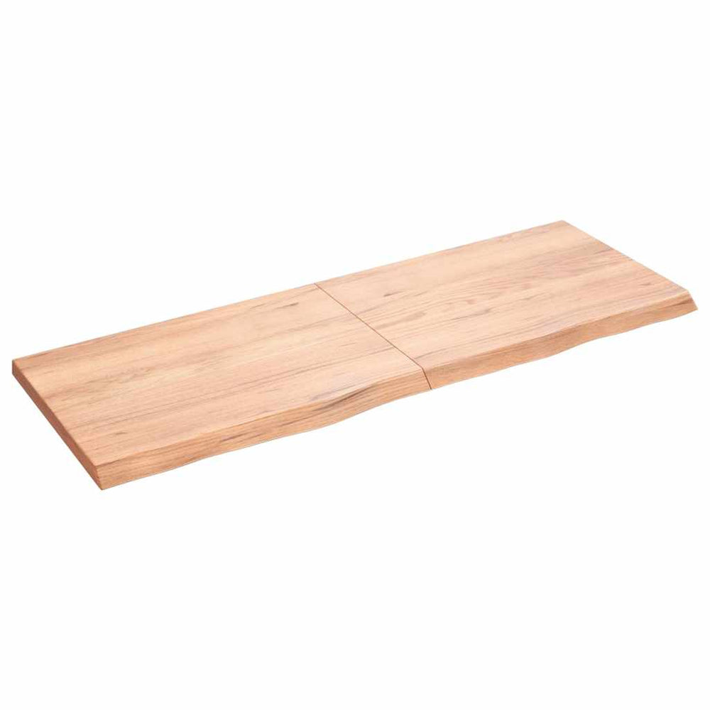 vidaXL Tabletop Light Brown 140x50x(2-4)cm Solid Oak Wood Treated