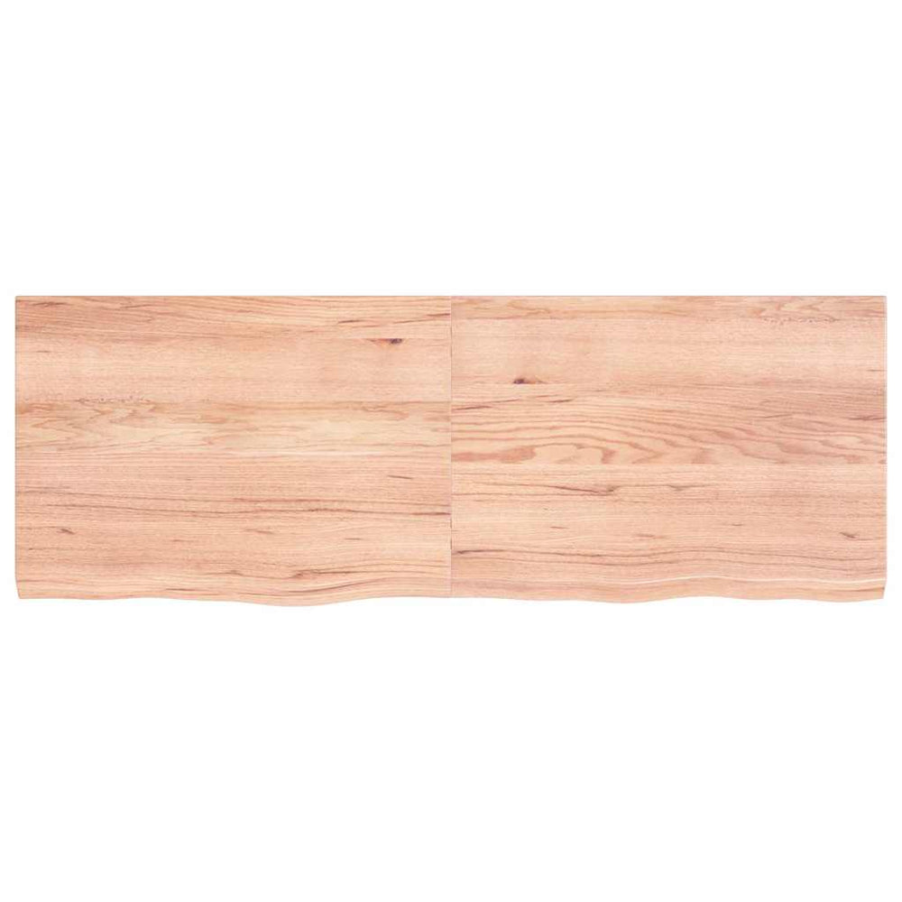 vidaXL Tabletop Light Brown 140x50x(2-4)cm Solid Oak Wood Treated