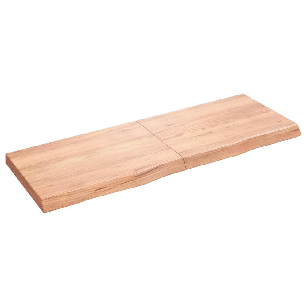 vidaXL Tabletop Light Brown 140x50x(2-6)cm Solid Oak Wood Treated