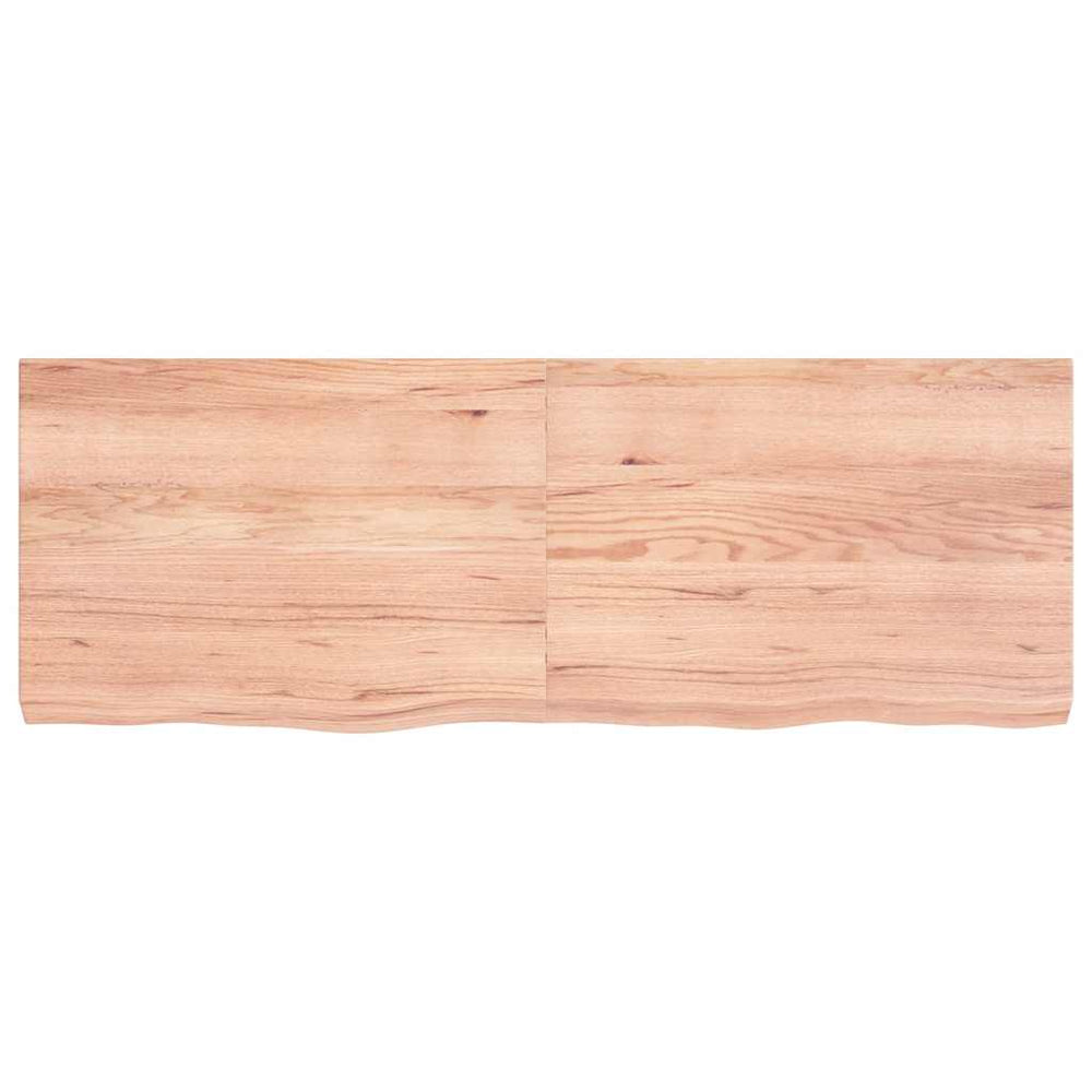 vidaXL Tabletop Light Brown 140x50x(2-6)cm Solid Oak Wood Treated