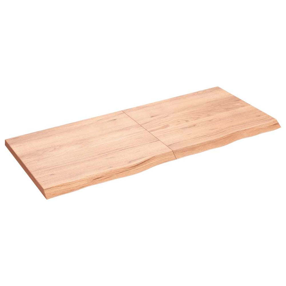 vidaXL Tabletop Light Brown 140x60x(2-4)cm Solid Oak Wood Treated