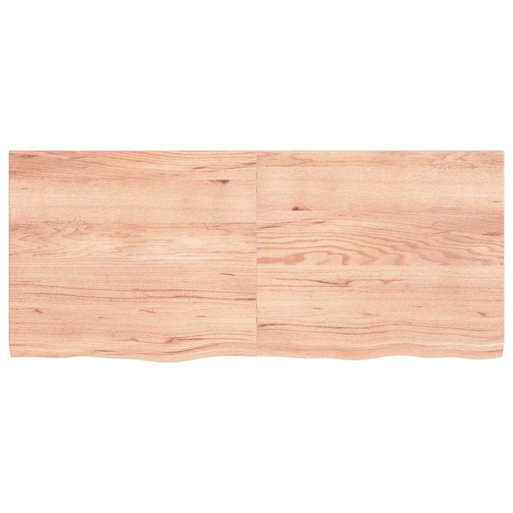 vidaXL Tabletop Light Brown 140x60x(2-4)cm Solid Oak Wood Treated