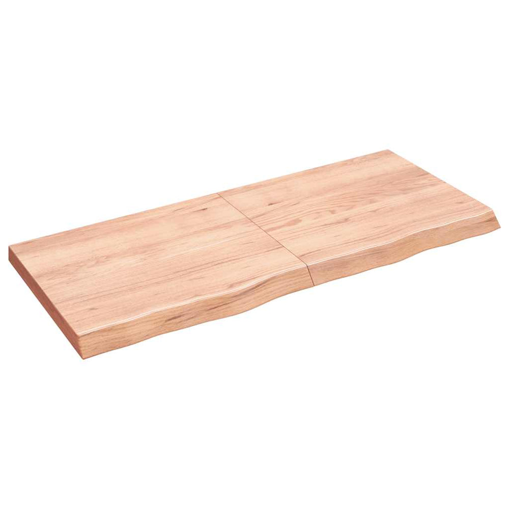 vidaXL Tabletop Light Brown 140x60x(2-6)cm Solid Oak Treated