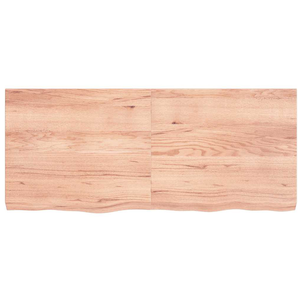 vidaXL Tabletop Light Brown 140x60x(2-6)cm Solid Oak Treated