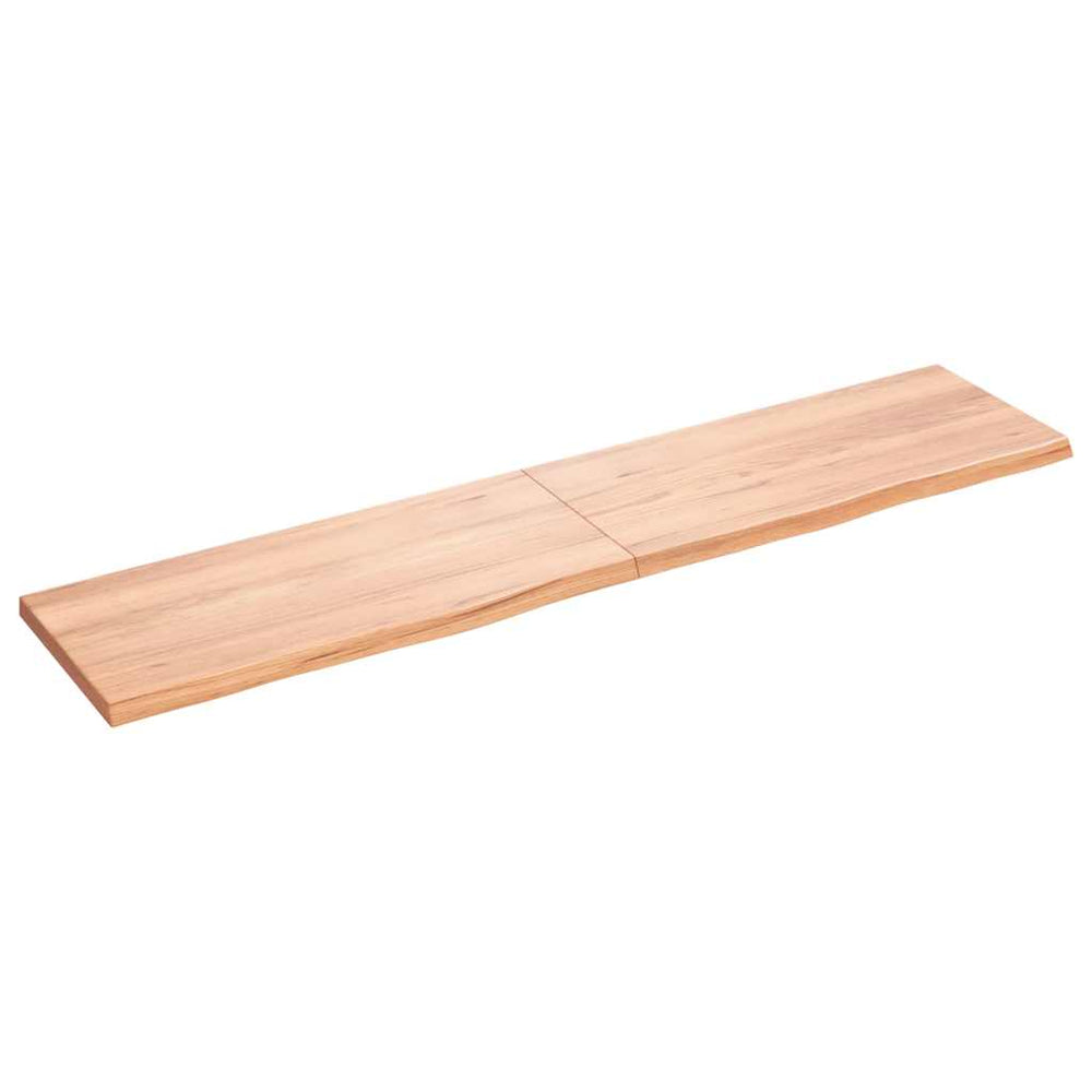 vidaXL Tabletop Light Brown 180x40x(2-4)cm Solid Oak Wood Treated