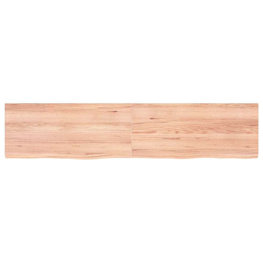 vidaXL Tabletop Light Brown 180x40x(2-4)cm Solid Oak Wood Treated