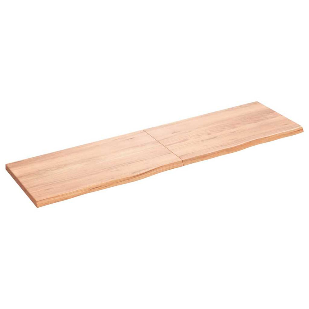 vidaXL Tabletop Light Brown 180x50x(2-4)cm Solid Oak Wood Treated