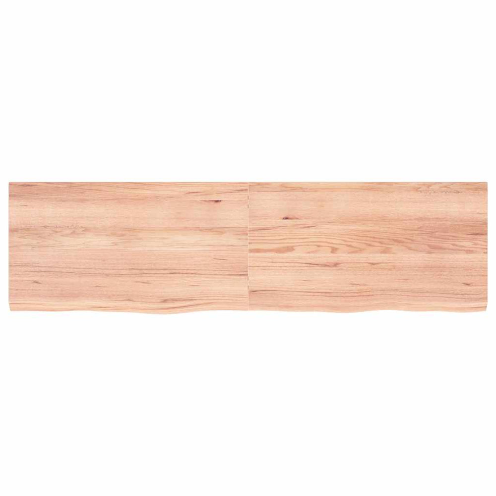 vidaXL Tabletop Light Brown 180x50x(2-4)cm Solid Oak Wood Treated