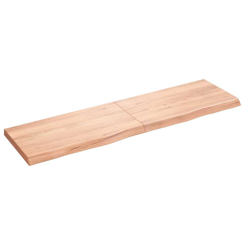 vidaXL Tabletop Light Brown 180x50x(2-6) cm Solid Oak Wood Treated