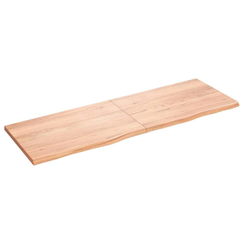 vidaXL Tabletop Light Brown 180x60x(2-4)cm Solid Oak Wood Treated