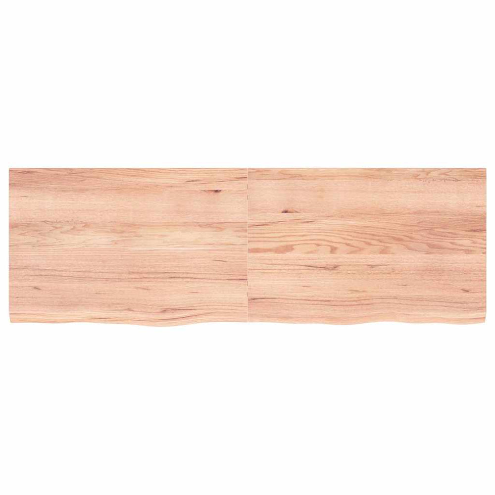 vidaXL Tabletop Light Brown 180x60x(2-4)cm Solid Oak Wood Treated