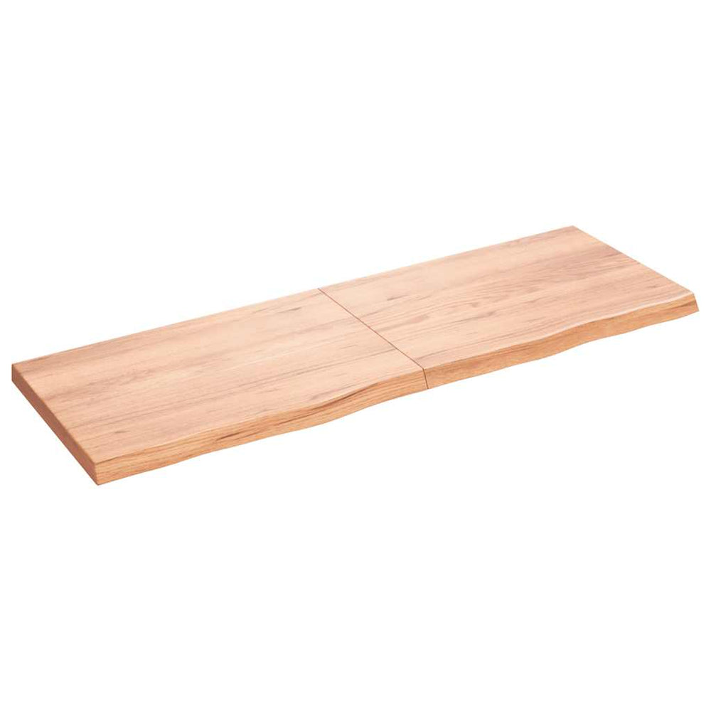 vidaXL Tabletop Light Brown 180x60x(2-6)cm Solid Oak Wood Treated
