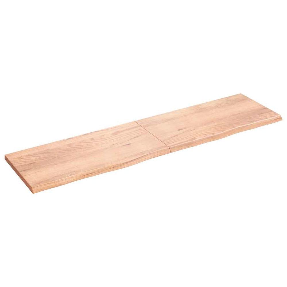 vidaXL Table Top Light Brown 200x50x(2-4)cm Solid Oak Wood Treated