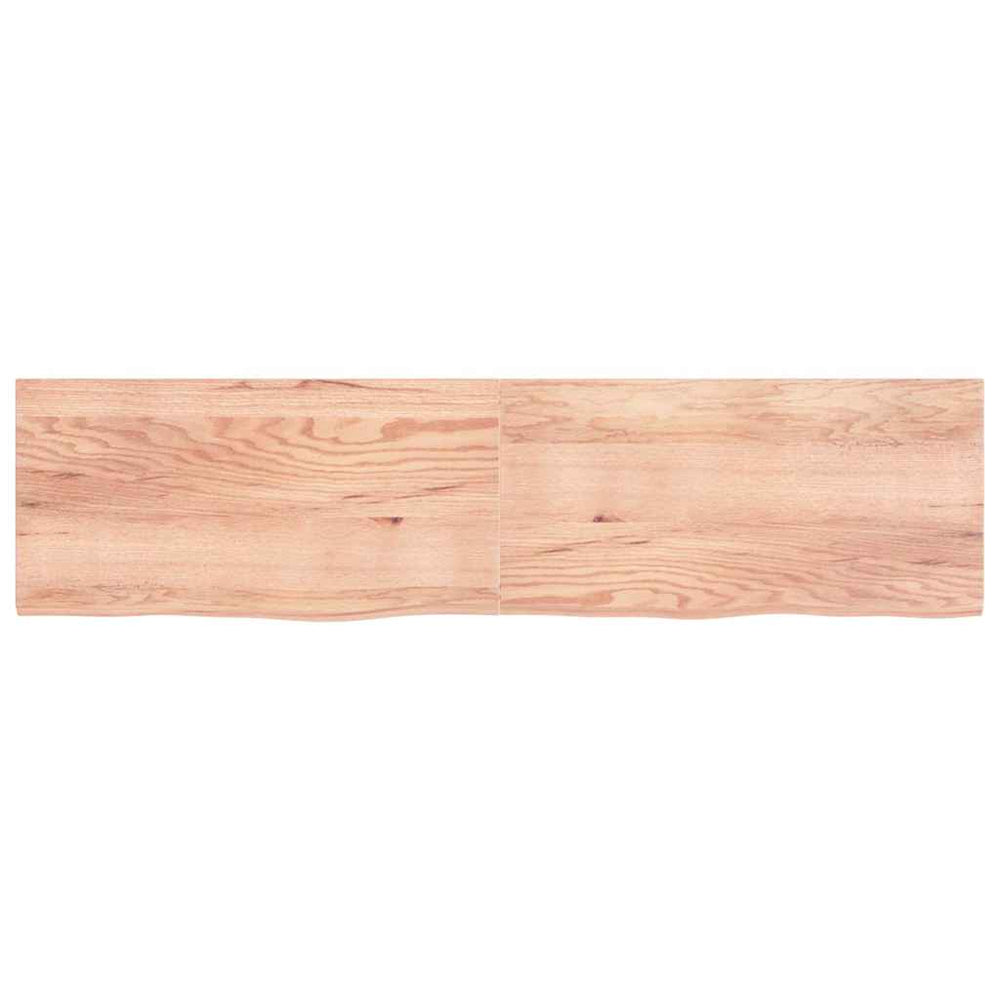 vidaXL Table Top Light Brown 200x50x(2-4)cm Solid Oak Wood Treated
