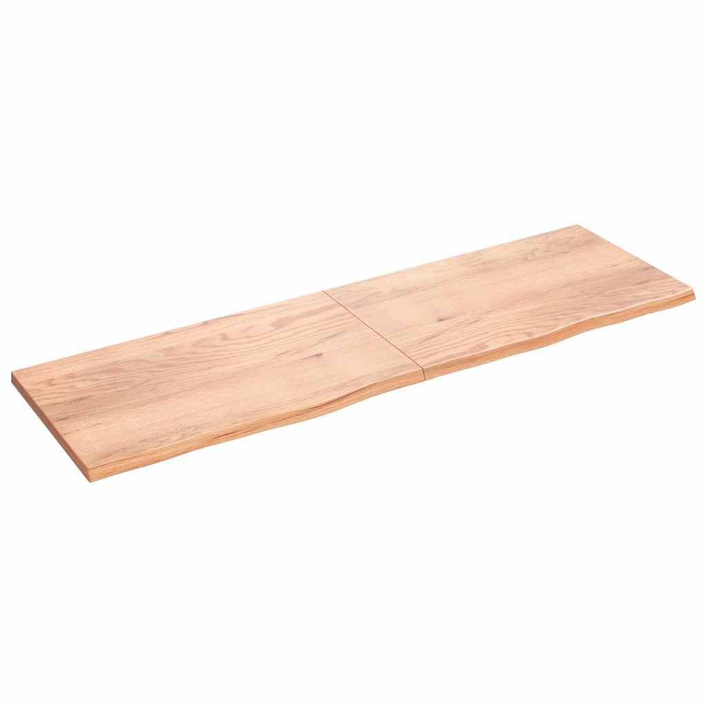 vidaXL Tabletop Light Brown 200x60x(2-4)cm Solid Oak Wood Treated