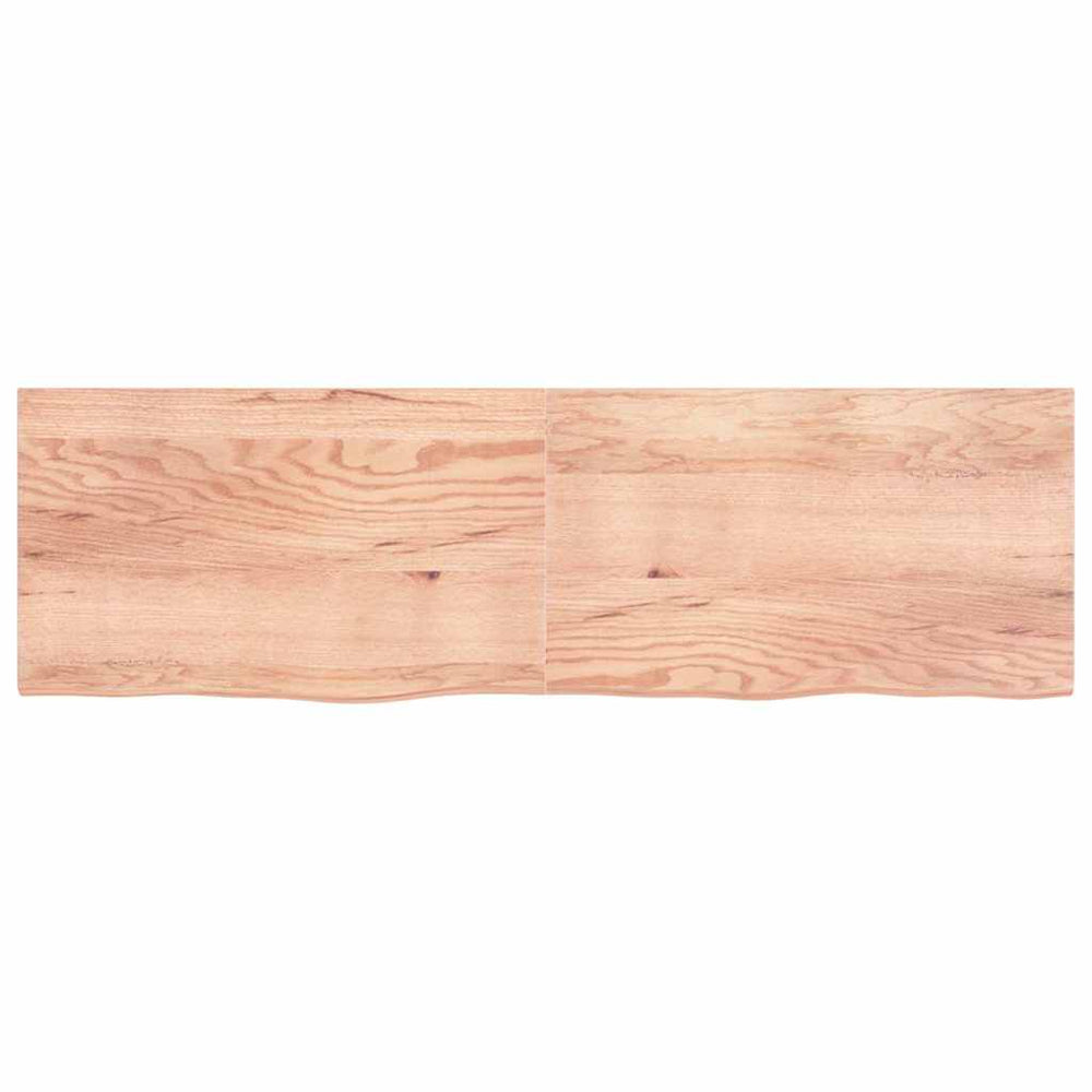 vidaXL Tabletop Light Brown 200x60x(2-4)cm Solid Oak Wood Treated