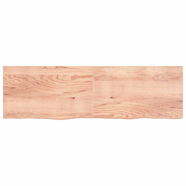 vidaXL Tabletop Light Brown 200x60x(2-4)cm Solid Oak Wood Treated