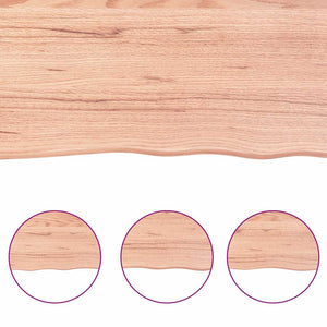 vidaXL Tabletop Light Brown 200x60x(2-4)cm Solid Oak Wood Treated