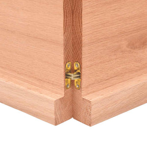vidaXL Tabletop Light Brown 200x60x(2-4)cm Solid Oak Wood Treated