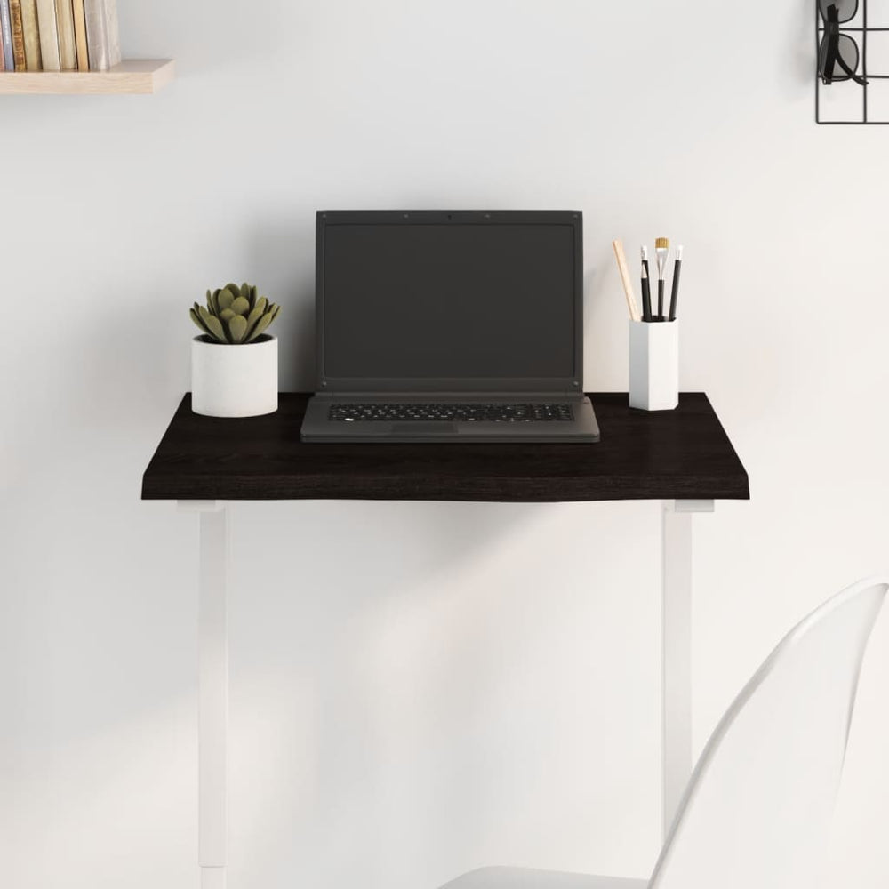 vidaXL Tabletop Dark Brown 60x40x2 cm Solid Oak Wood Treated