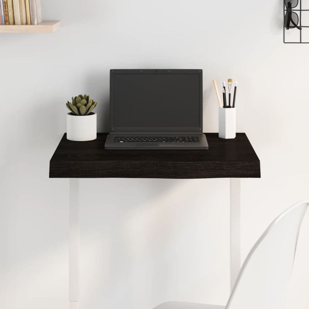 vidaXL Tabletop Dark Brown 60x40x(2-6)cm Solid Oak Wood