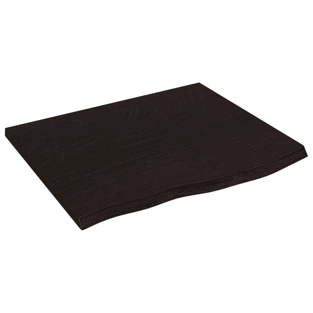 vidaXL Table Top Dark Brown 60x50x2 cm Solid Oak Treated