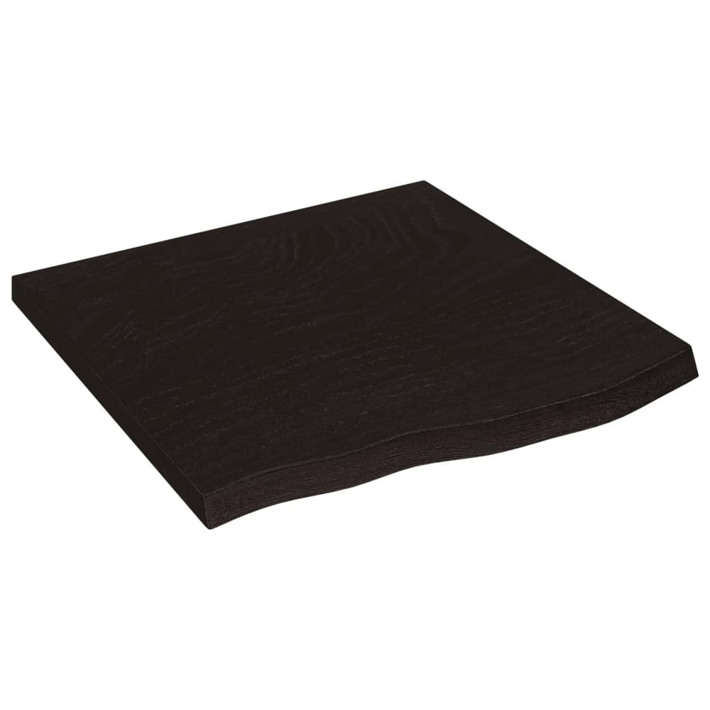vidaXL Tabletop Dark Brown 60x60x(2-4) cm Solid Oak Wood