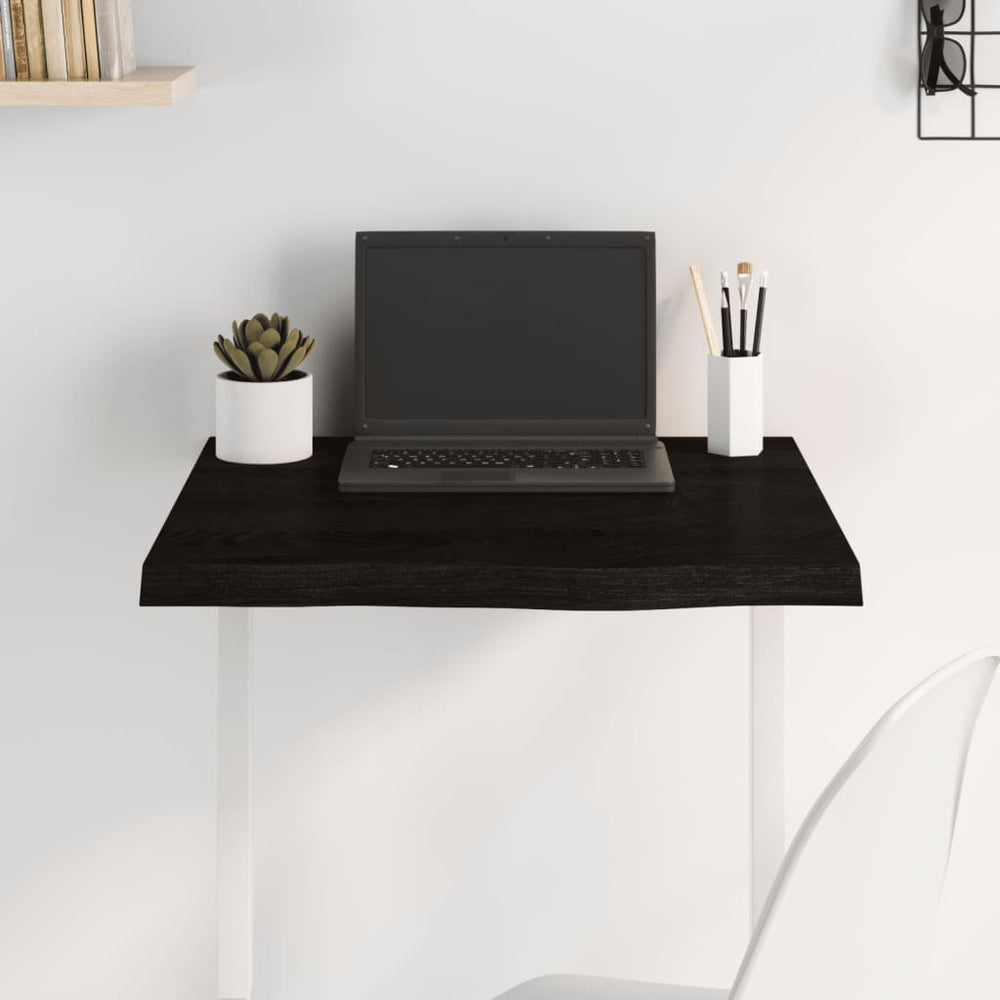 vidaXL Tabletop Dark Brown 60x60x(2-4) cm Solid Oak Wood