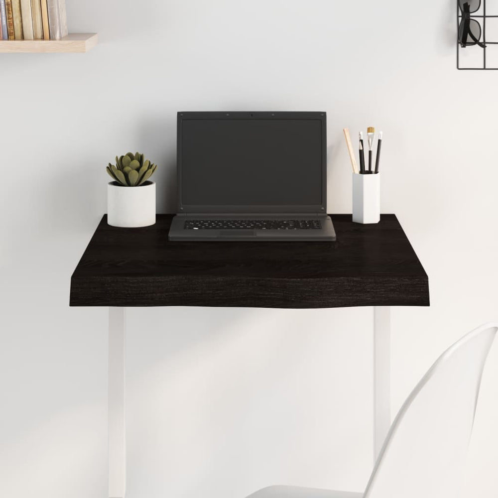vidaXL Tabletop Dark Brown 60x60x(2-6)cm Solid Oak Wood