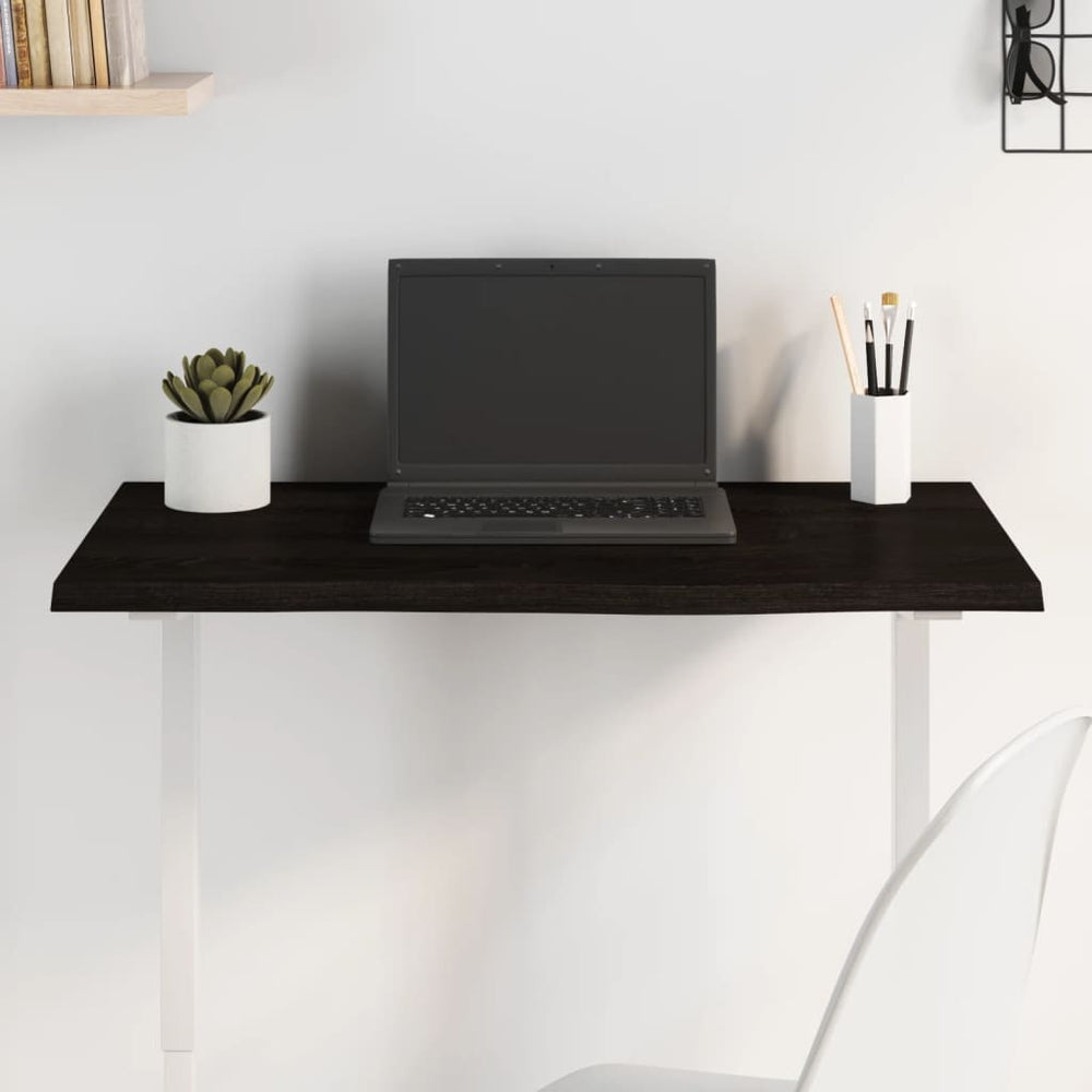 vidaXL Tabletop Dark Brown 80x40x2 cm Solid Oak Wood Treated